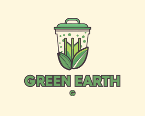 Recycling Trash Bin logo design