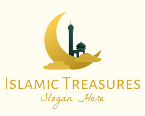 Moon Clouds Mosque  logo design