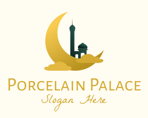 Moon Clouds Mosque  logo design