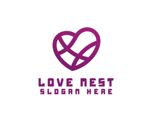 Heart Basketball Love logo design