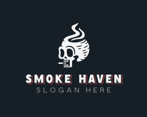 Skull Cigarette Smoking logo