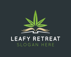 Marijuana Book Leaf logo design