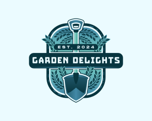 Shovel Landscaping Gardening logo design