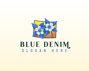 Colorado Blue Columbine Flower logo design