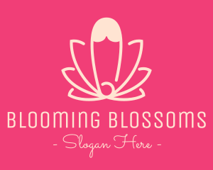 Pink Lotus Safety Pin logo design