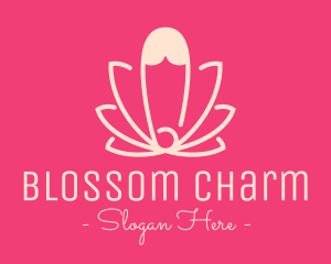 Pink Lotus Safety Pin logo design