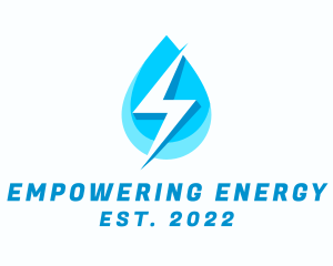 Hydroelectric Power Droplet logo design