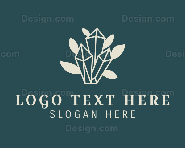 Gemstone Leaf Glam Logo