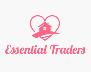 Pink Heart Home logo design