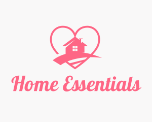 Pink Heart Home logo design