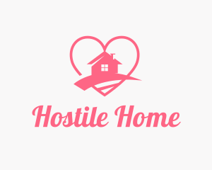 Pink Heart Home logo design