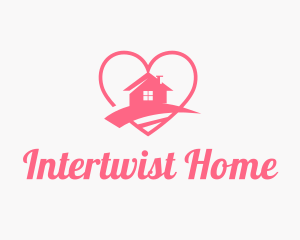 Pink Heart Home logo design