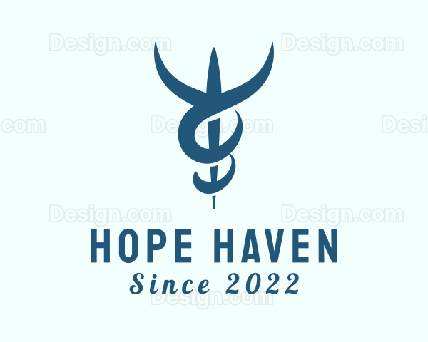 Blue Healthcare Caduceus Logo