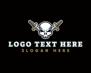 Skull Knife Pirate Logo