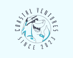 Surfer Shark Travel logo design