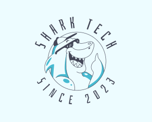 Surfer Shark Travel logo design