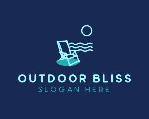 Blue Beach Chair  logo design