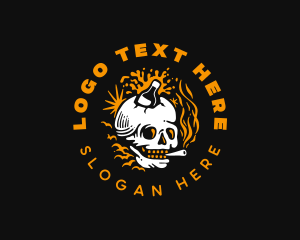 Indie - Bottle Skull Cigarette logo design