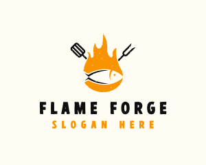 Fish Grill BBQ logo design