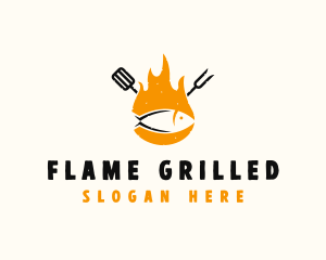 Fish Grill BBQ logo design