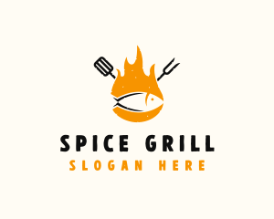 Fish Grill BBQ logo design