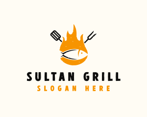 Fish Grill BBQ logo design