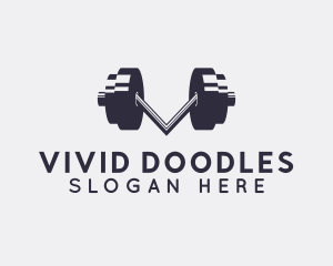 Letter V Fitness Gym  logo design