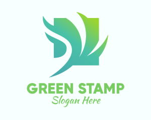 Green Windy Leaves  logo design