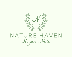 Nature Leaf Flower Decor logo design