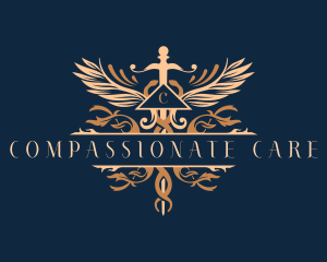 Caduceus Medical Ornament logo design