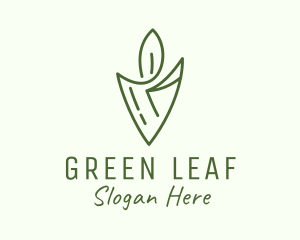 Green Leaf Candle logo design