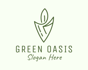 Green Leaf Candle logo design