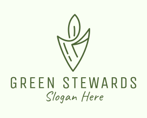 Green Leaf Candle logo design