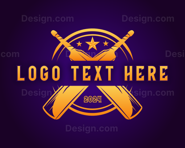 Sports Cricket Bat Logo