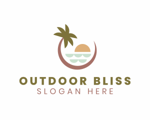 Palm Tree Beach Resort logo design