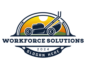 Lawn Mower Landscaping Garden Logo