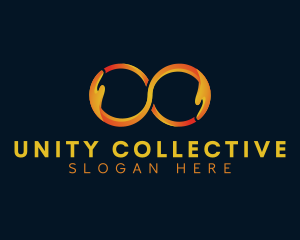 Infinity Unity Hands logo design