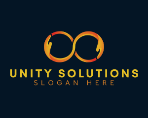 Infinity Unity Hands logo design