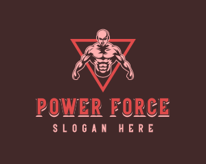 Strong Muscle Man logo design