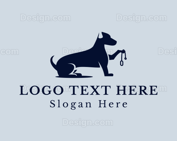 Dog Leash Pet Logo