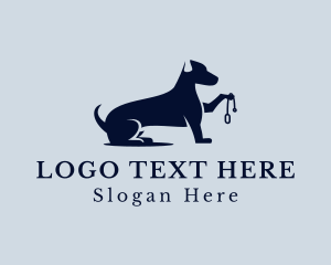 Dog Leash Pet Logo