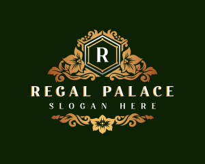 Royal Floral Shield logo design