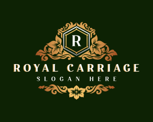 Royal Floral Shield logo design