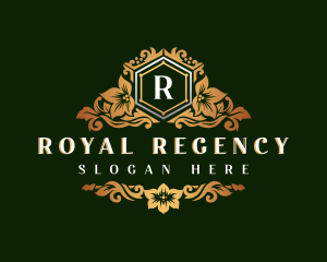 Royal Floral Shield logo design