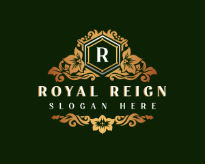 Royal Floral Shield logo design