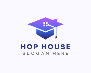 Blue Graduation House logo design