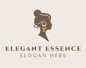 Brown Lady Earrings logo design