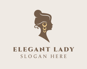 Brown Lady Earrings logo design