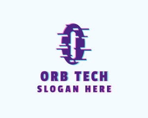 Cyber Glitch Letter O logo design