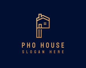 House Construction Letter P logo design